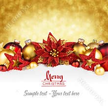 Golden red christmas card