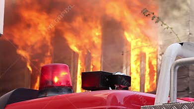 fire in wooden house