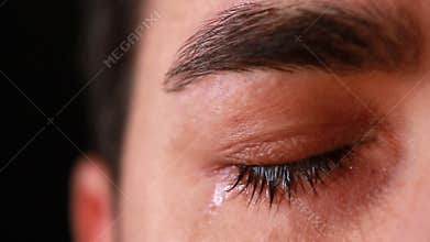 Young man eye close-up