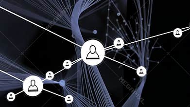 Social media network connection, digital communication and global tech stock footage Generative AI