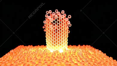 Glowing pillar of light, abstract energy and spirituality concept stock footage Generative AI