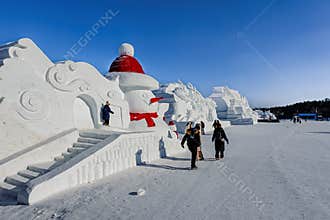 Snowman at Jingyuetan, Changchun, China