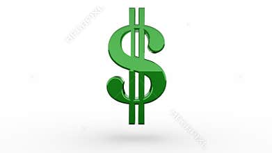 Green Dollar Sign Bouncing