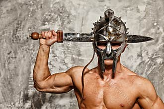Gladiator with muscular body