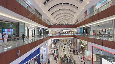 UAE, Dubai, 24 September 2024: the interiors of the largest shopping mall in the world, Dubai Mall, the storefronts of
