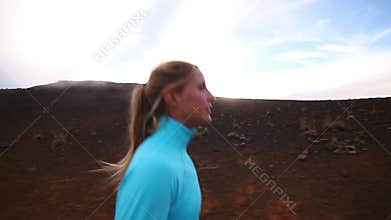 Young Active Woman Running Outside