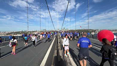 Athletes running in 45. Istanbul marathon