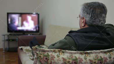 Woman watching TV