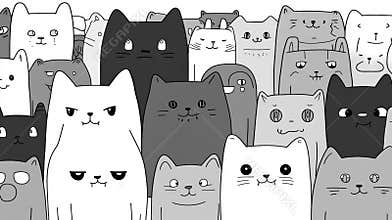 Crowd of Cute Cats