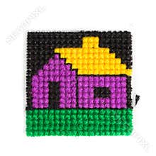 Embroidery frame sheet - house cartoon