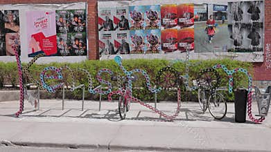 Cool Kensington writing Industries of Kensington Toronto is a great photo opportunity for tourists - TORONTO, CANADA -