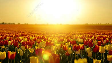 A field of flowers with the word Istanbul written in the air