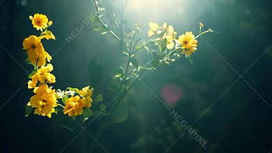 A bouquet of flowers with the letters LOVE written in the center