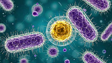 Microscopic Bacteria and Viruses