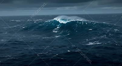 Breaking Ocean Wave Under Dark Sky Showcases the Ocean\'s Awesome Power