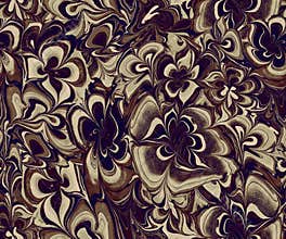 Paisley flowers in trendy brown tones abstract seamless pattern.