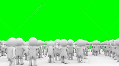 3d Cartoon crowd people applause