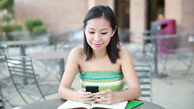 Woman on phone texting