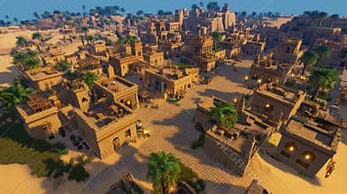 Desert City Aerial View