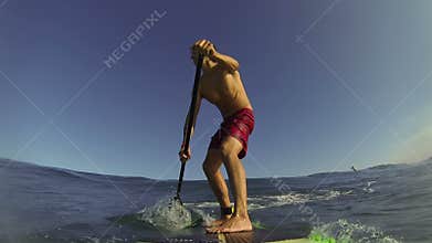 POV Stand Up Paddle Surfer