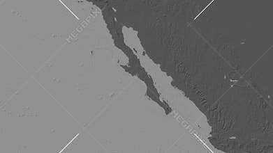 Isla Ana Island in the North Pacific Ocean. Bilevel map. Zoom