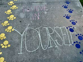 Believe In Yourself Written in Chalk