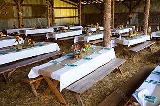 Barn Wedding Reception Detail