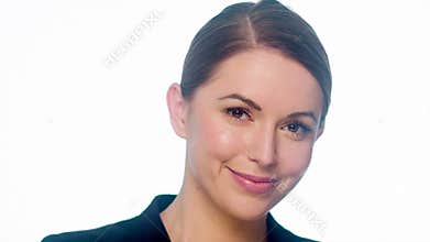 Young Cute Businesswoman Smiling