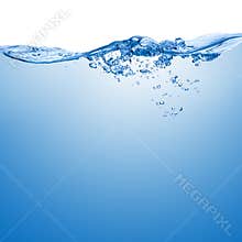 Wave with splash on the water surface.