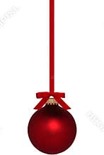 Red Christmas Ornament With Bow