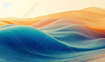 Abstract landscape of flowing fabrics in vibrant colors