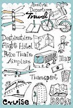 Hand drawn travel set 01