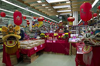 Chinese new year decoration grocery store