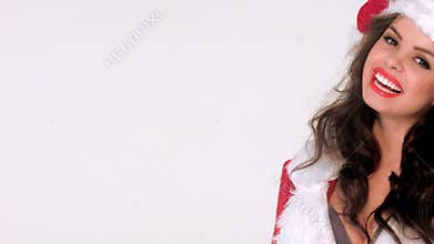 Smiling Girl in Santa Claus Costume