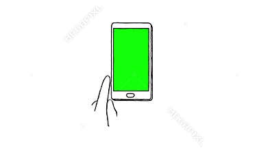 Touch screen gestures, hand drawn (green screen)