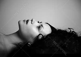 Elegant girl with black hair