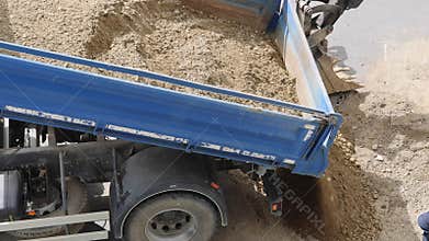 Sand Dumping Truck Aerial