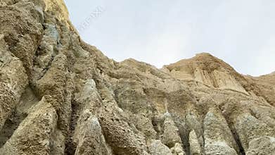 Clay rocks on the South Island of New Zealand. Geological formations. Travel