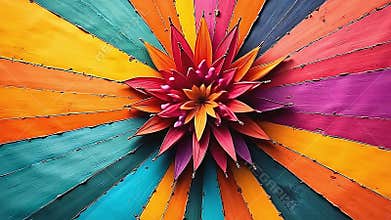 starburst modern color overlay builds within layered circles Generative AI