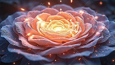 Circular energy builds into a glowing starburst layered Generative AI