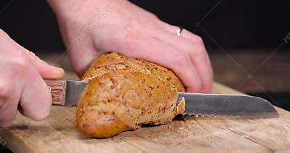 a healthy loaf of soft bread with added seeds and bran