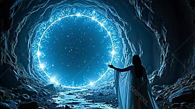 Esoteric bioluminescence spills from an unseen , radiant patterns Generative AI