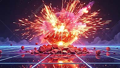 modern visualisation of angstrom empyrean abound with flame Generative AI