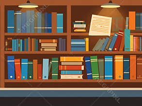 Inspiring Educational Bookshelf Clipart A Collection of Books for Study Learning and Growth Perfect for Educational