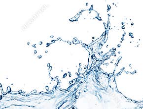 Blue water splash isolated