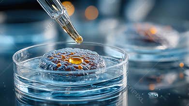 Droplet Dispensing on Gel-like Substance in Laboratory Setting