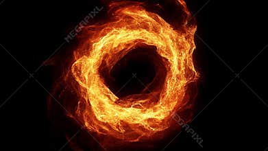Fire Portal Vortex Isolated On Black Background