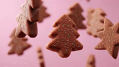 Floating Gingerbread Cookies Generative AI