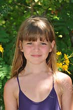 Pretty girl portrait looking at camera