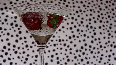 Cocktail drink with strawberries